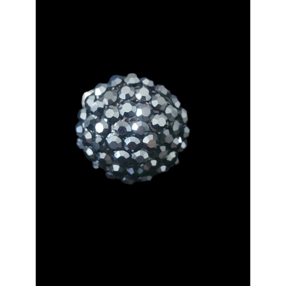 Vintage Pave Rhinestone Clip on Earrings Signed Made in USA - Picture 8 of 11